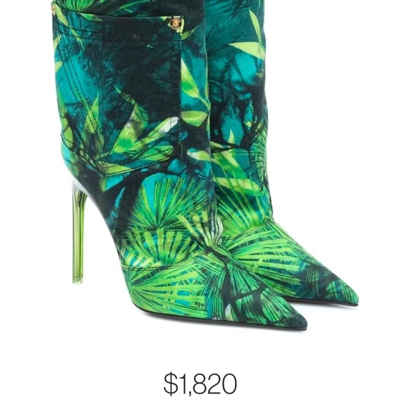 ☘️VERSACE Jungle Print Cloth Boots☘️ - Picture 7 of 7